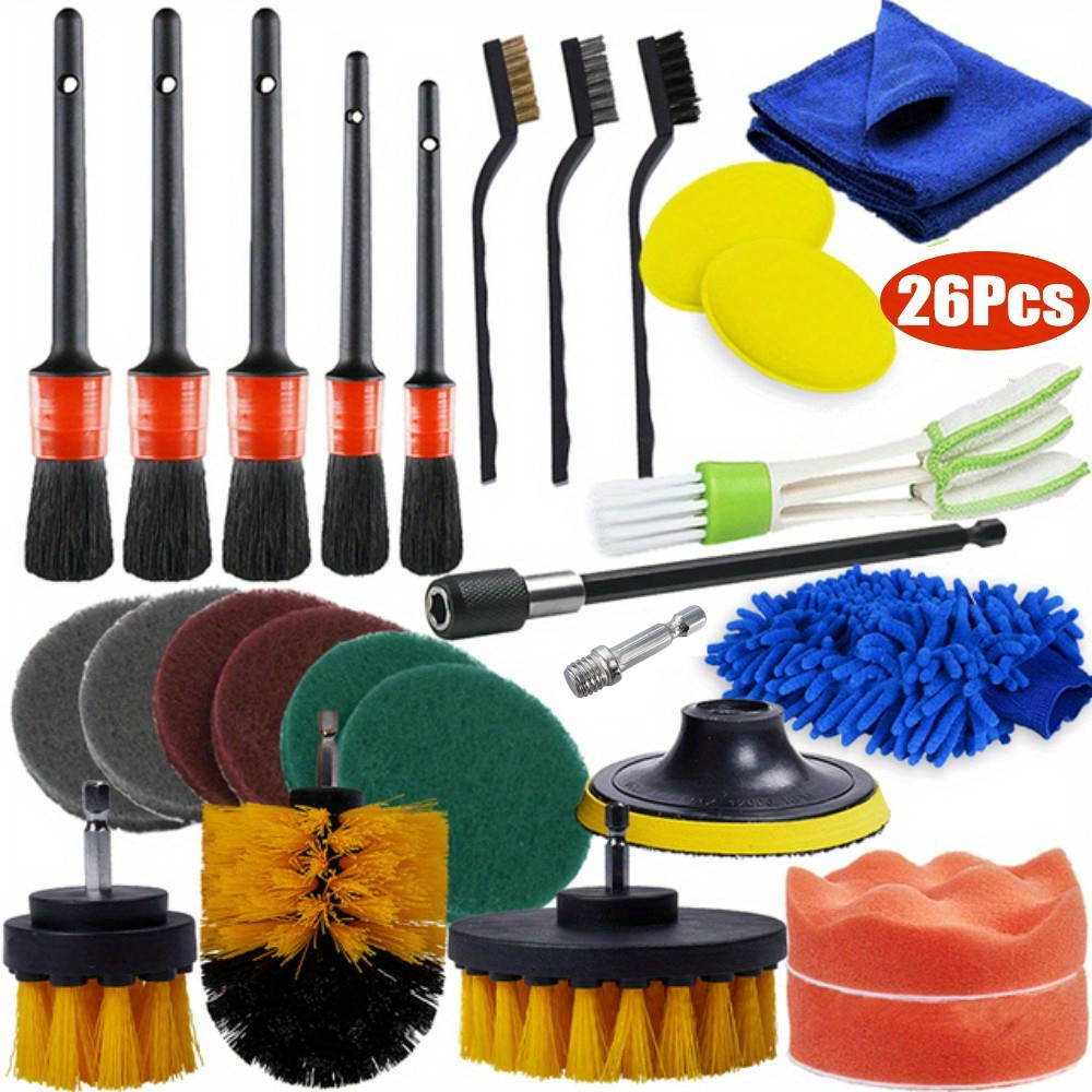 Interior Detailing Kit - Набор щёток для чистки автомобиля, 26/17/13/5